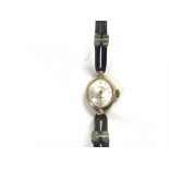A small ladies vintage 9ct gold Accurist watch not