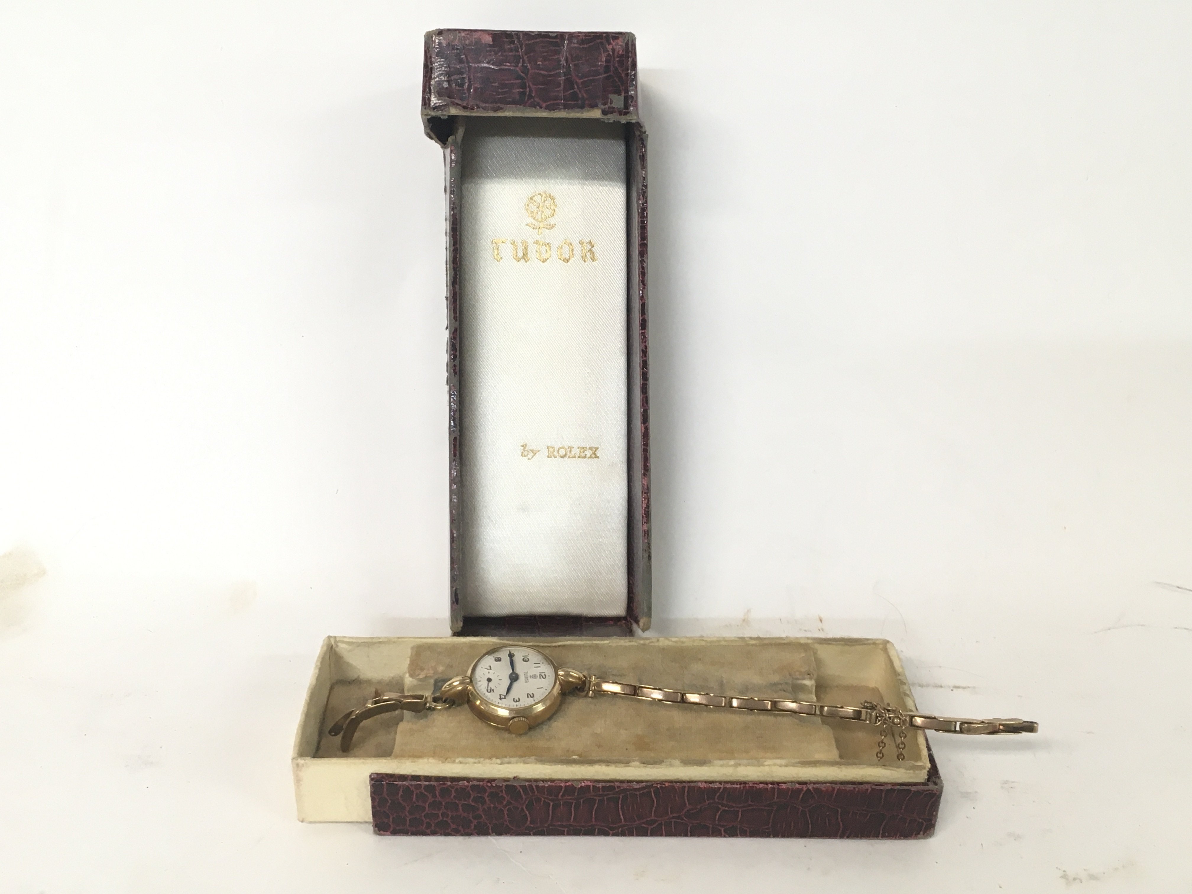 Tudor Gold watch with a plated strap - Image 6 of 6