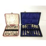 Boxed sets of coffee and tea spoons