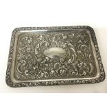 A silver tray of rectangular shape with Birmingham