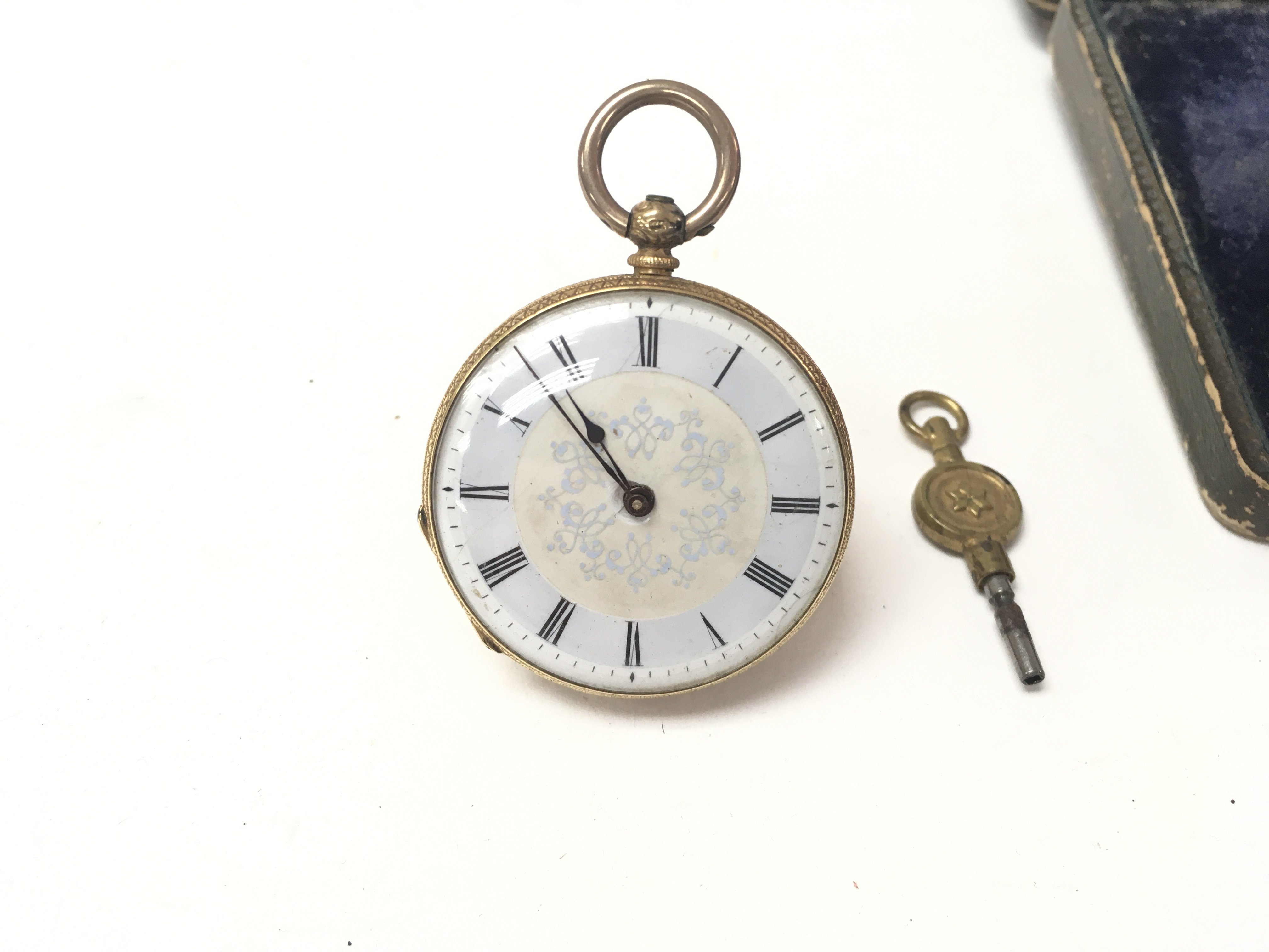 An 18ct gold cased pocket watch with key and box. - Image 3 of 10