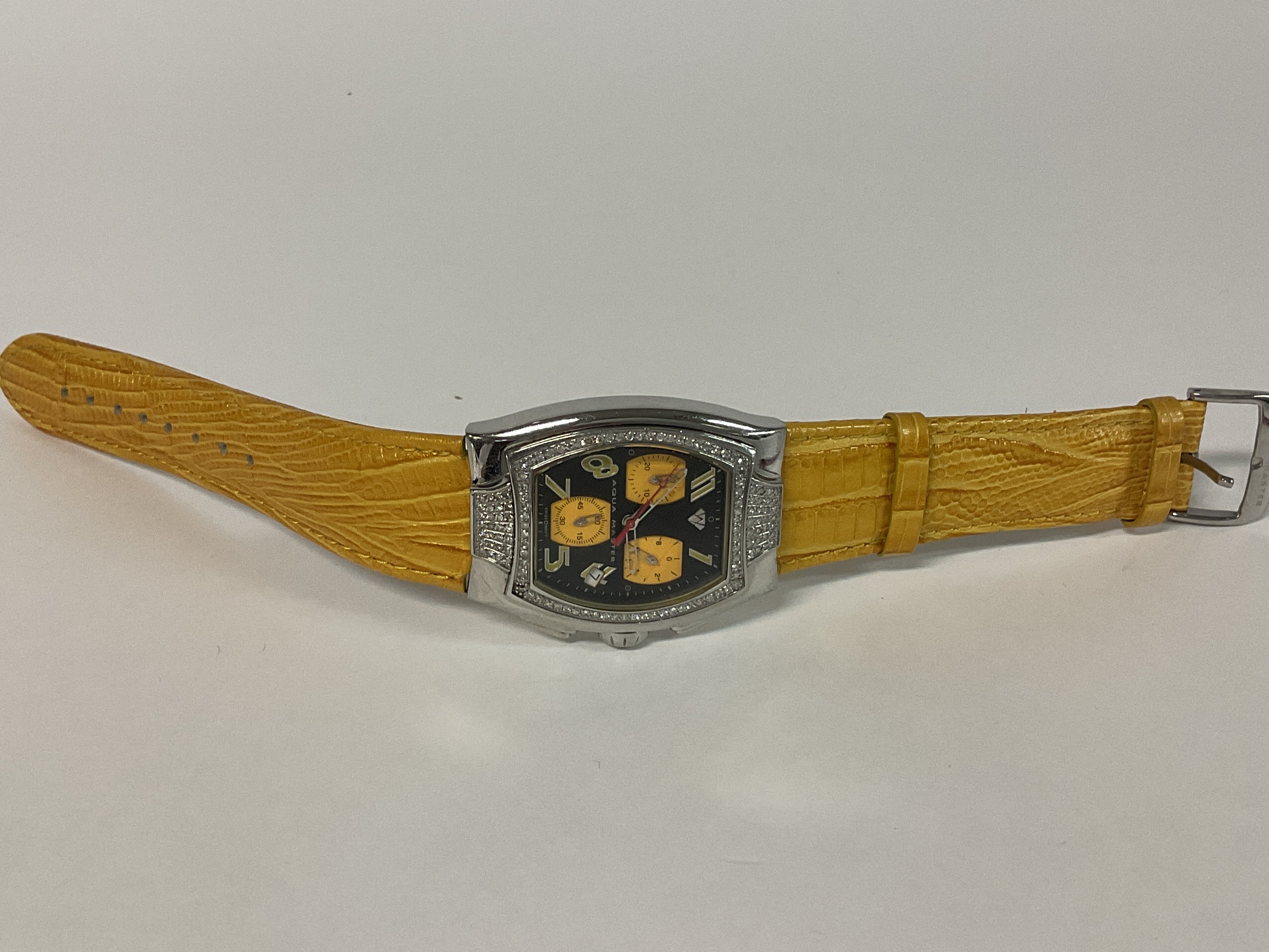 An Aqua Master multi diamond set watch (seen worki