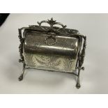 A Victorian silver plated biscuit box.