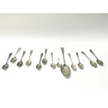 A collection of various silver spoons. Total weigh