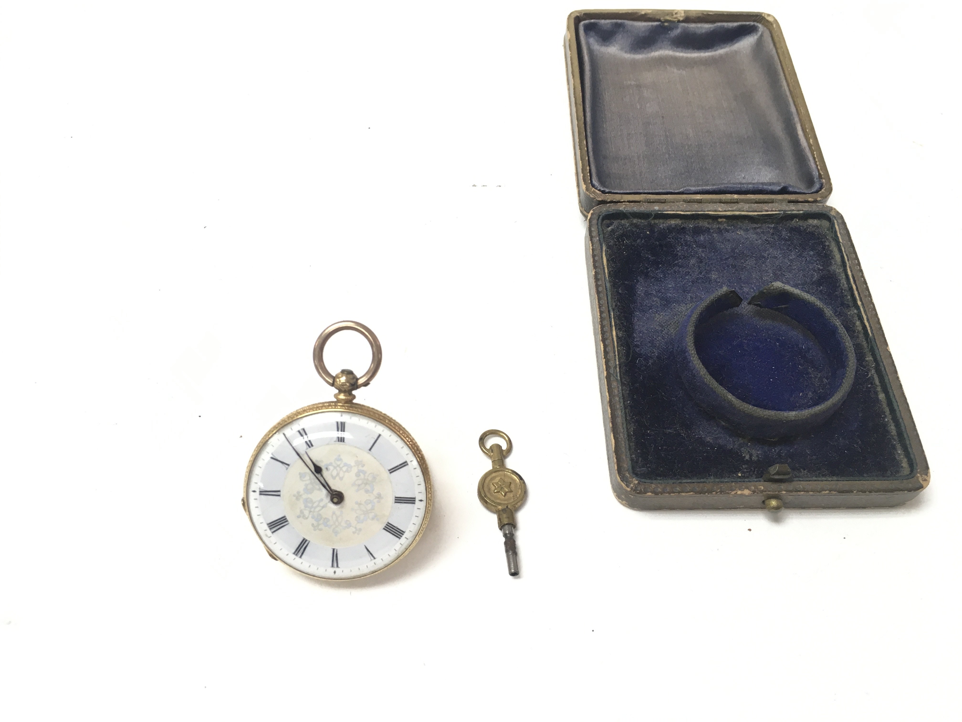 An 18ct gold cased pocket watch with key and box. - Image 2 of 10