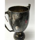 A silver twin handle trophy cup Birmingham 1938 , 234 grams.