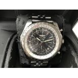 A Breitling for Bentley stainless steel automatic calendar chronograph wristwatch in original box.