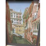 A framed watercolour Venice scene by Robert Blake