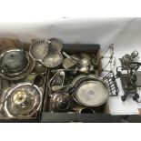 A large collection of various silver plate items i