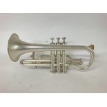 Boosey and Hawkes Silver plated Cornet in original