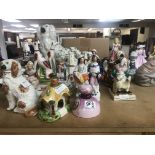 A collection of Staffordshire ceramics including d