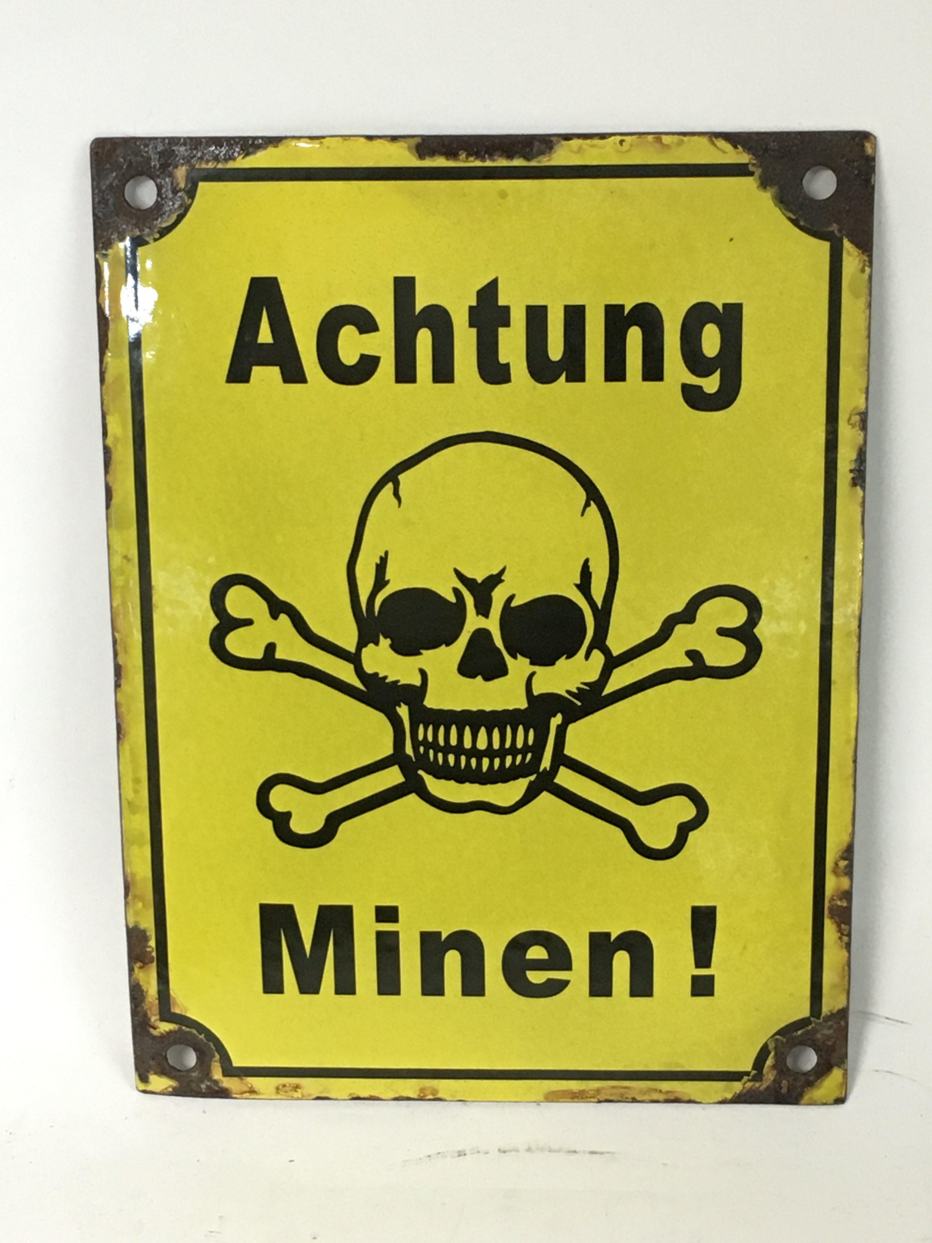 WW2 German Mine Sign.