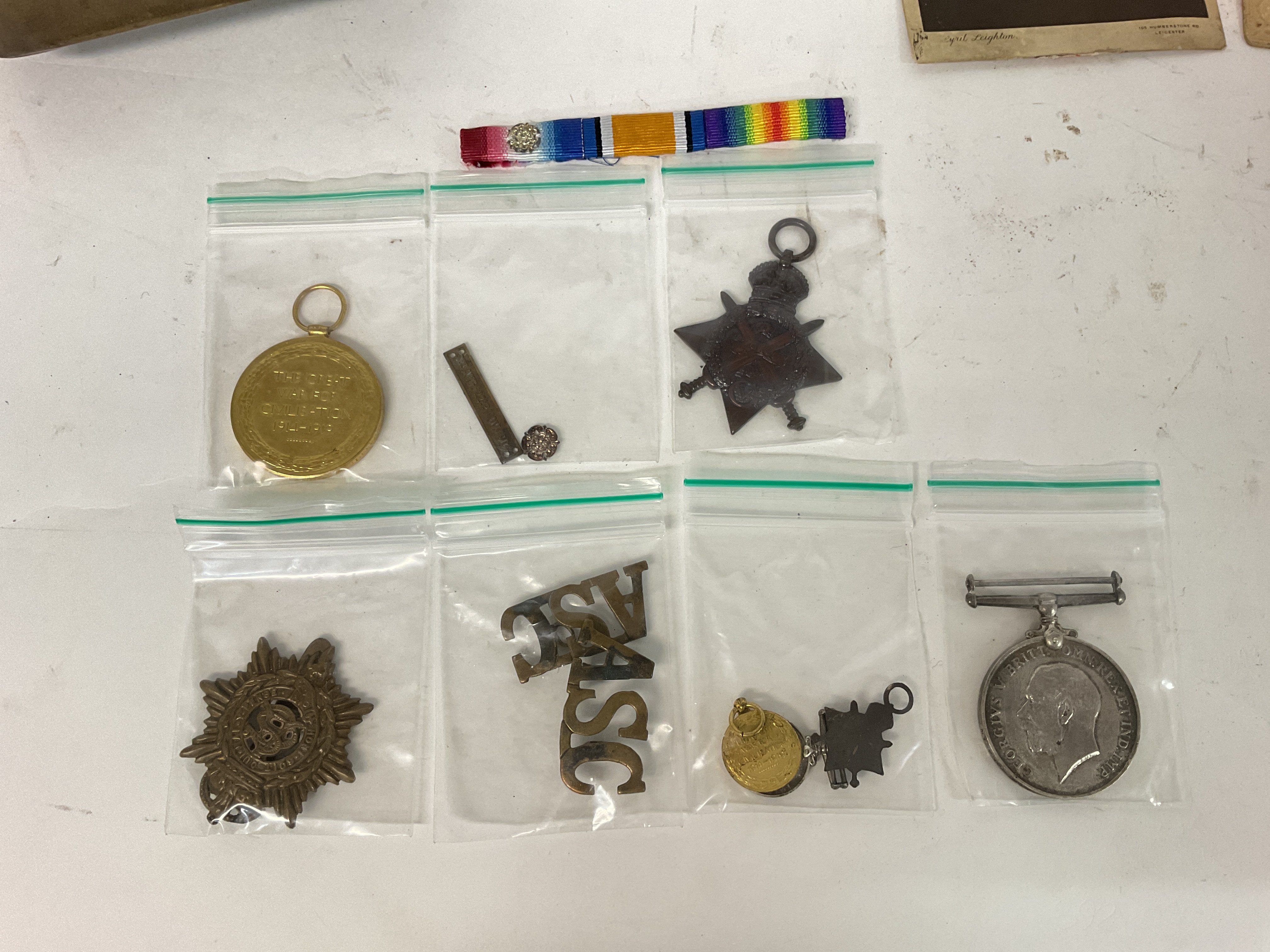 WW1 British Mons Star Trio Full size Medals, Minia - Bild 3 aus 3