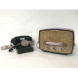 Vintage telephone & HMV radio