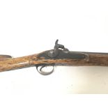 A ten bore percussion musket rifle with steel fitt