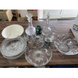 A collection of various glassware including whitef