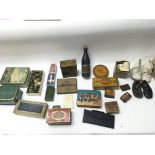 A collection of old tins - vintage razors and chil