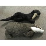 An Alresford Crafts Ltd soft toy otter together wi