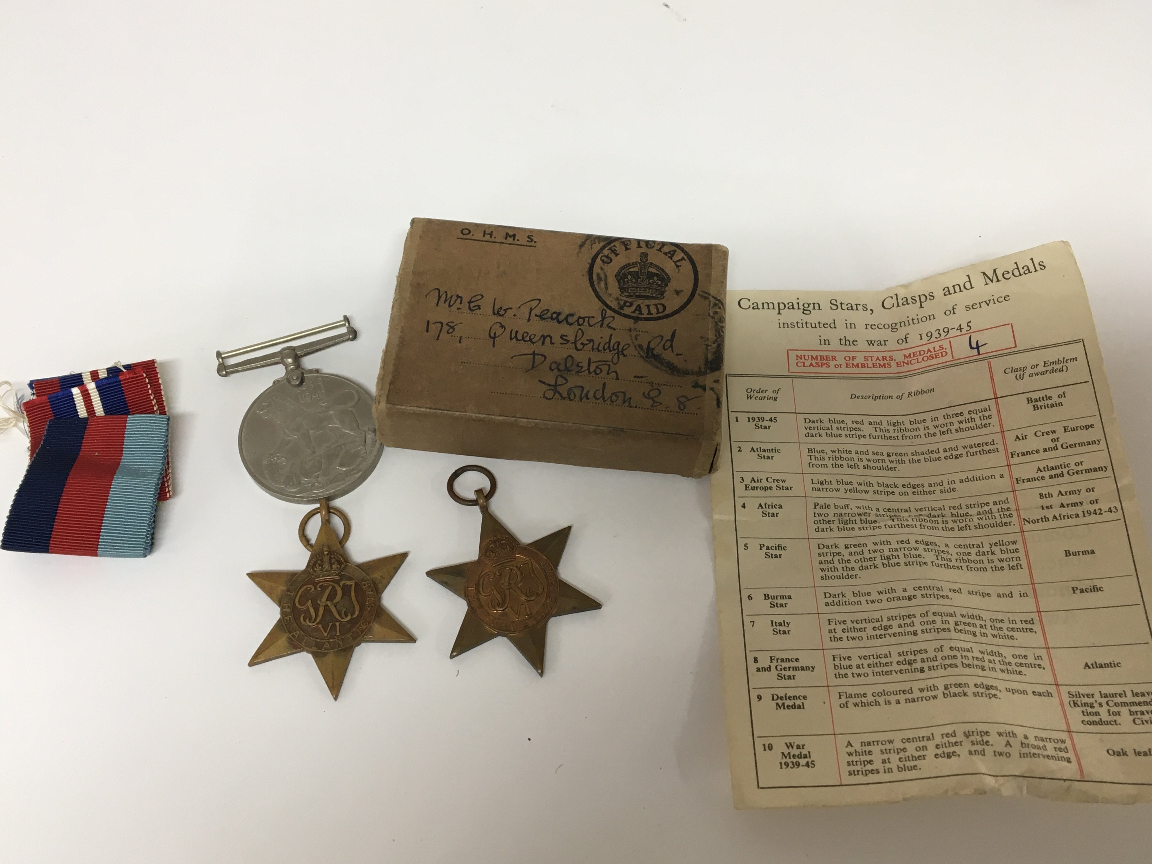 A group of three II world war medals awarded to Mr