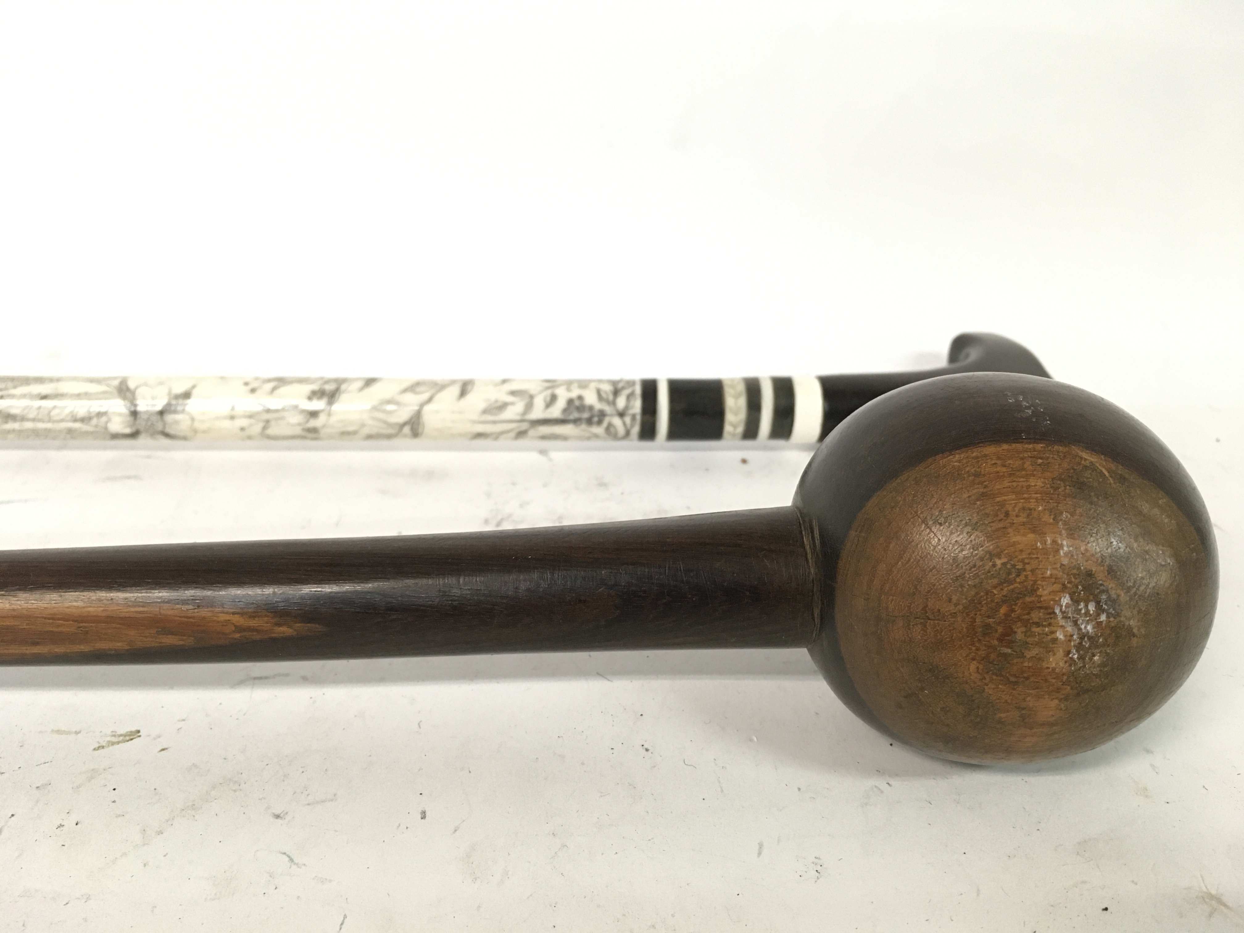 Zulu Knobkerry & walking cane rosewood handle and - Image 2 of 4