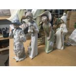 Two Lladro figures and two conforming figures (4)