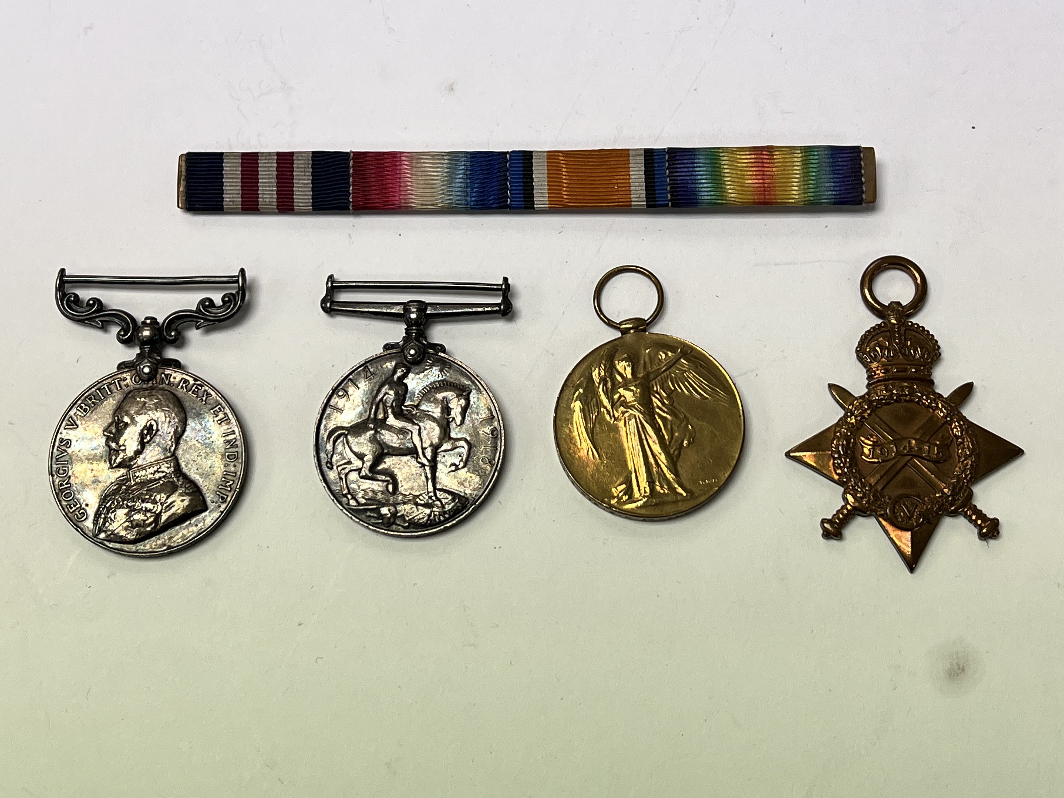 4 WW1 Medal group awarded to Pte E.M Arnold, 2714,