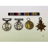 4 WW1 Medal group awarded to Pte E.M Arnold, 2714,