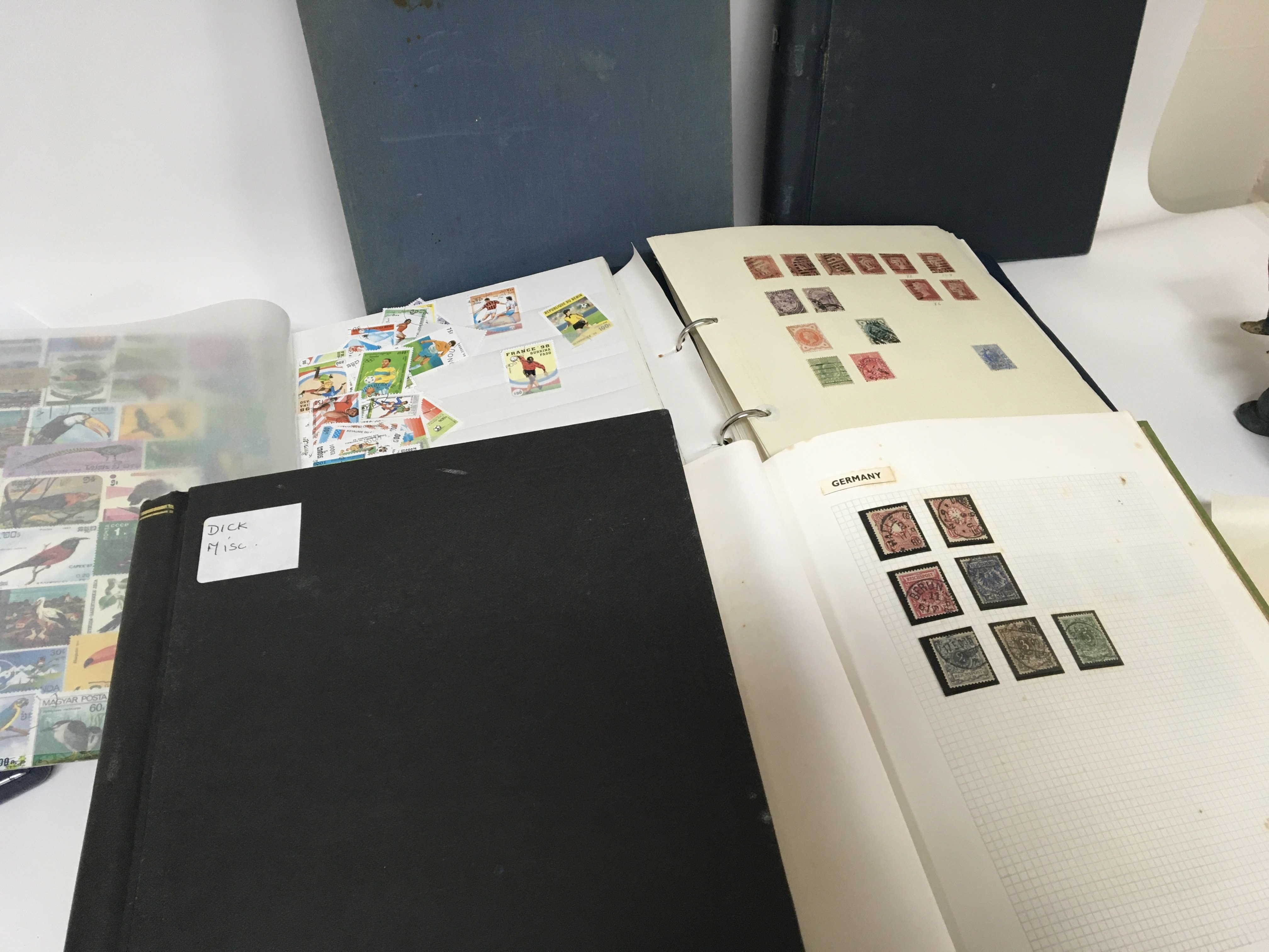 A collection of stamp albums including an album of