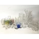 Glass ornaments including glasses, vases