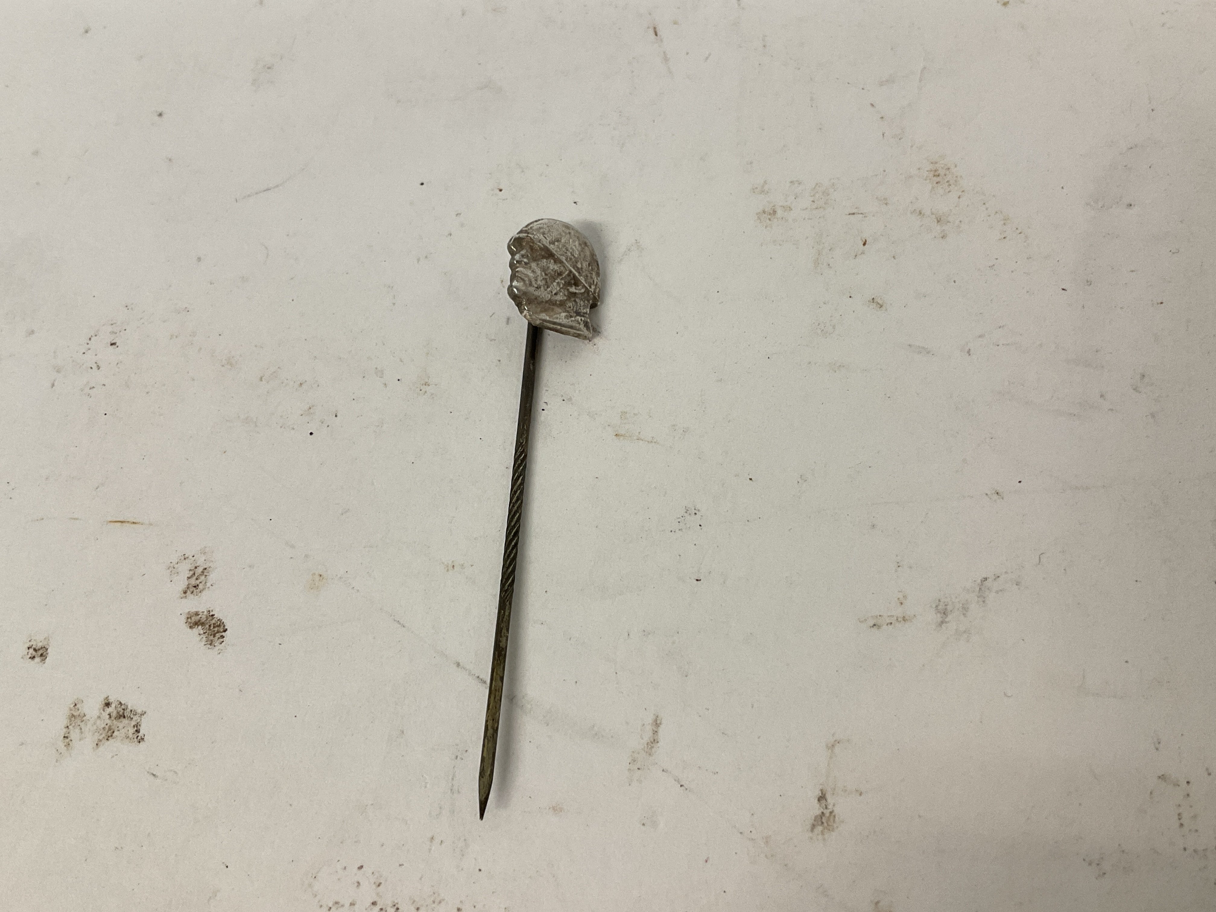 WW2 Italian Mussolini Head Fascist Stick Pin.