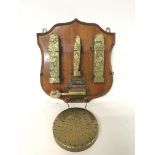 Unusual hall clothes brush holder with embossed br