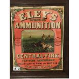 An original Eleys sporting ammunition card adverti