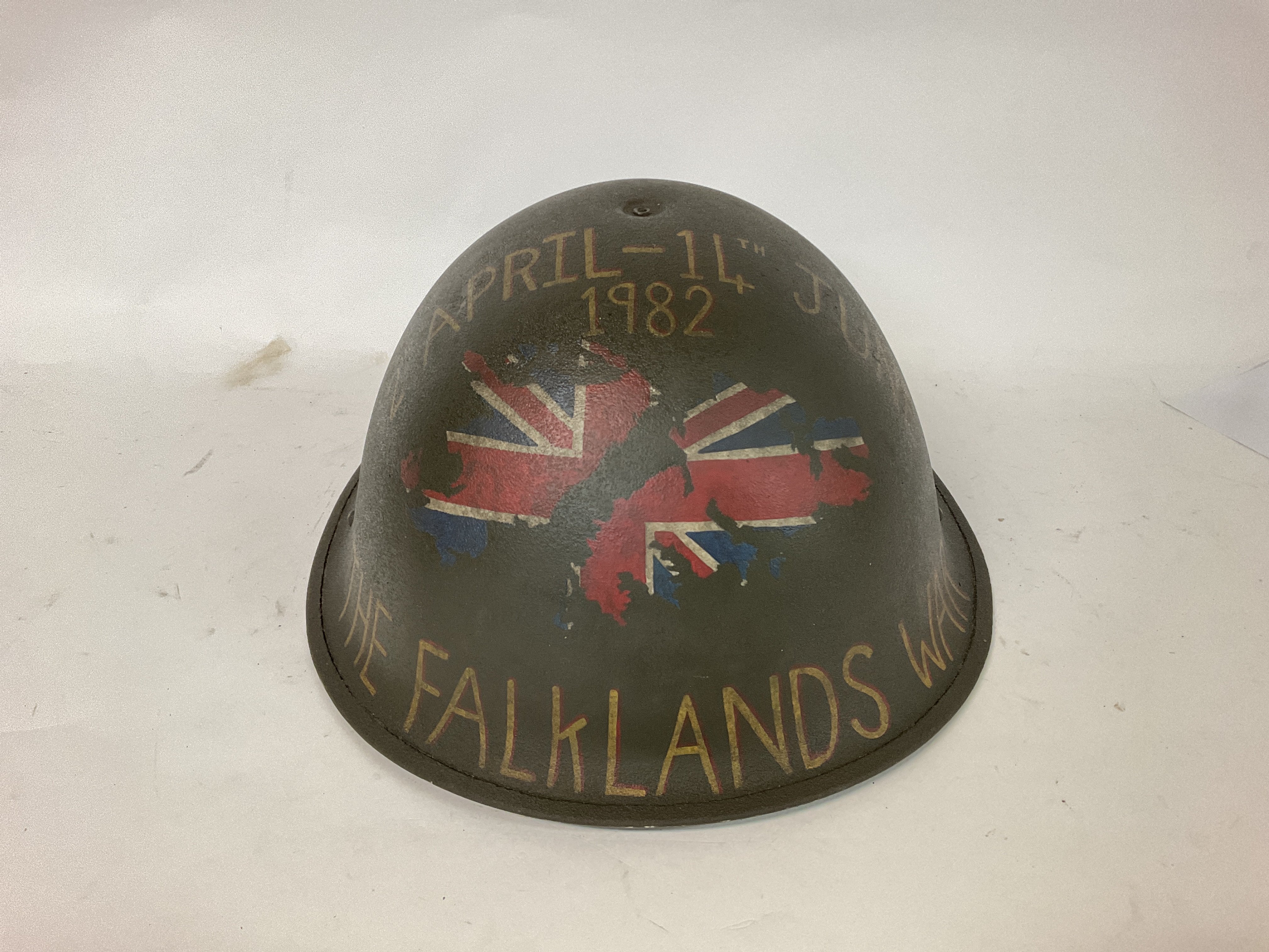 British MK V Falklands War Memorial Helmet. Dedica