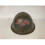 British MK V Falklands War Memorial Helmet. Dedica