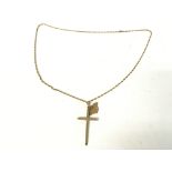 9ct gold cross on a chain with an Isle of Wight pe