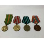 4 medals, Russian labour award 1941, 30 Years Sovi