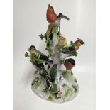 A large continental porcelain bird group. 38cm. (S