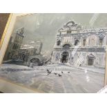 A framed watercolour Venice winter scene by philip