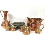 Copper ornaments including vases