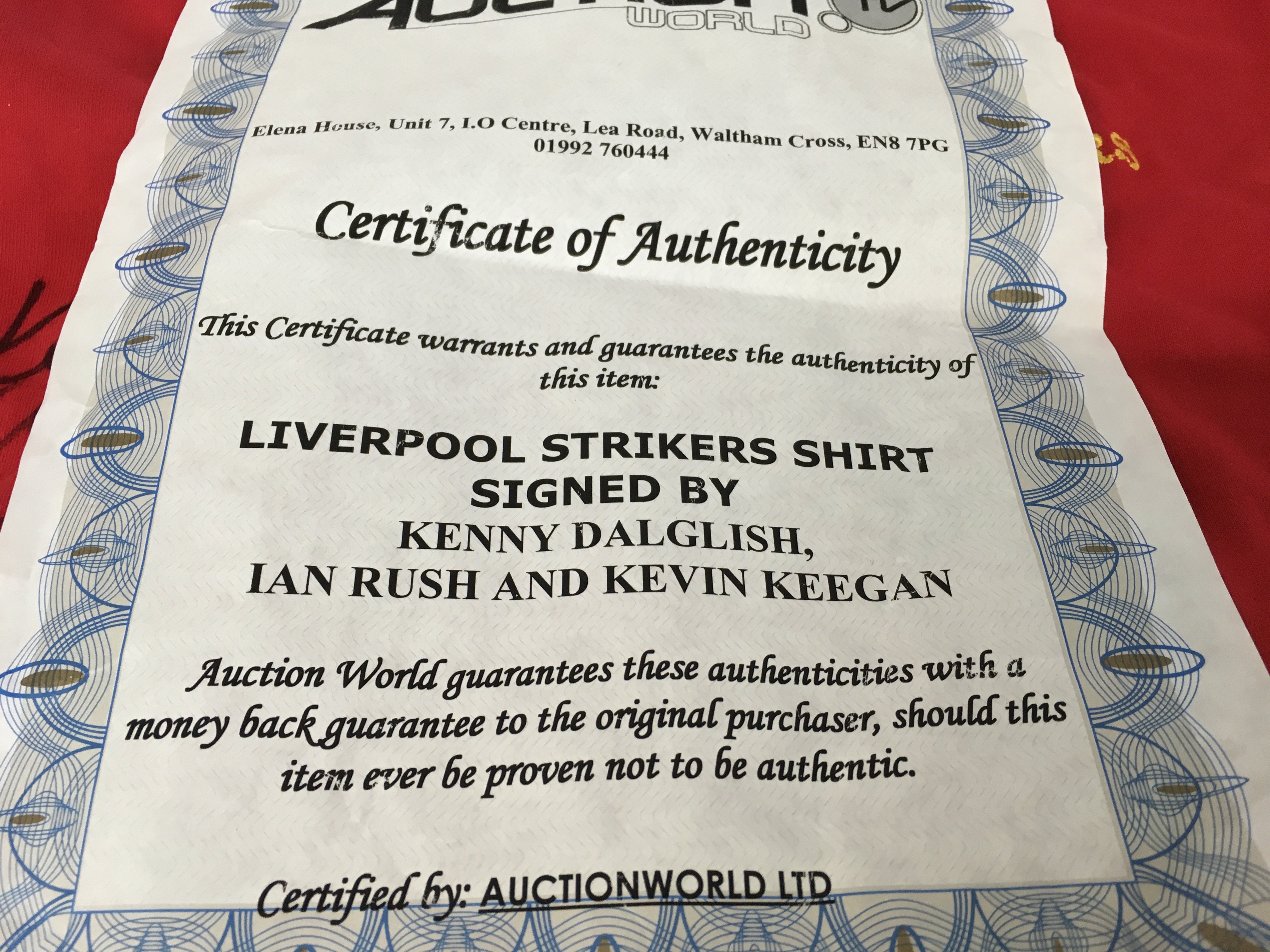 A Liverpool football shirt signed Kenny Dalglish , - Image 2 of 2