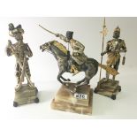 Three 20th century cast and gold plated sculptures