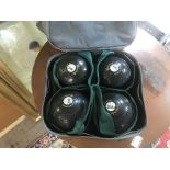 Set of four Taylor-Rolph bowling balls, With drake