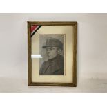 WW2 German Framed Photo of a Soldier with Iron Cro