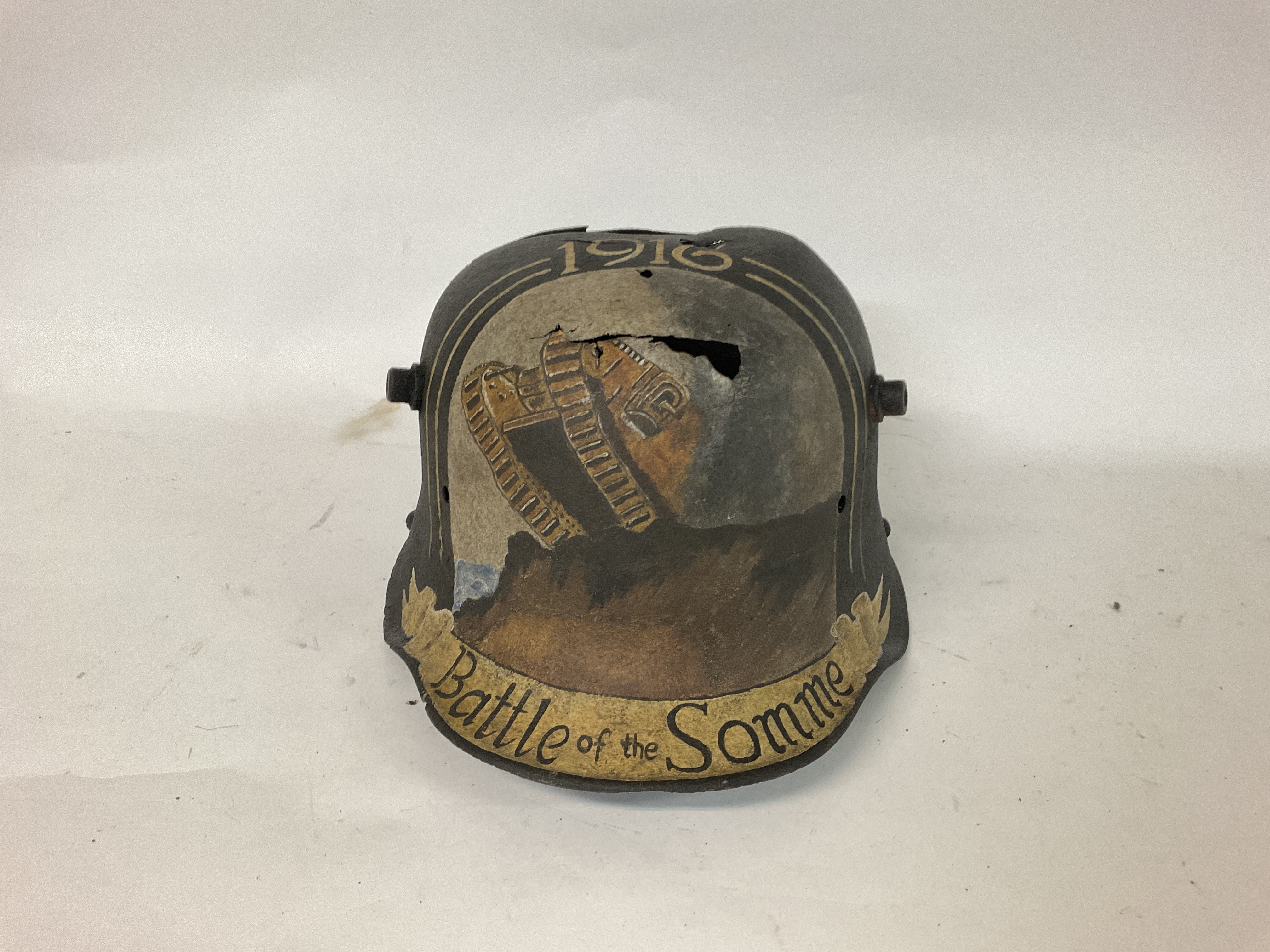 WW1 German M16 Stahlhelm found on the Somme. With