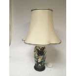 A Moorcroft lamp. With shade no damage Hight 61cm
