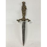 Romantic/Ritual dagger and scabbard brass grip in