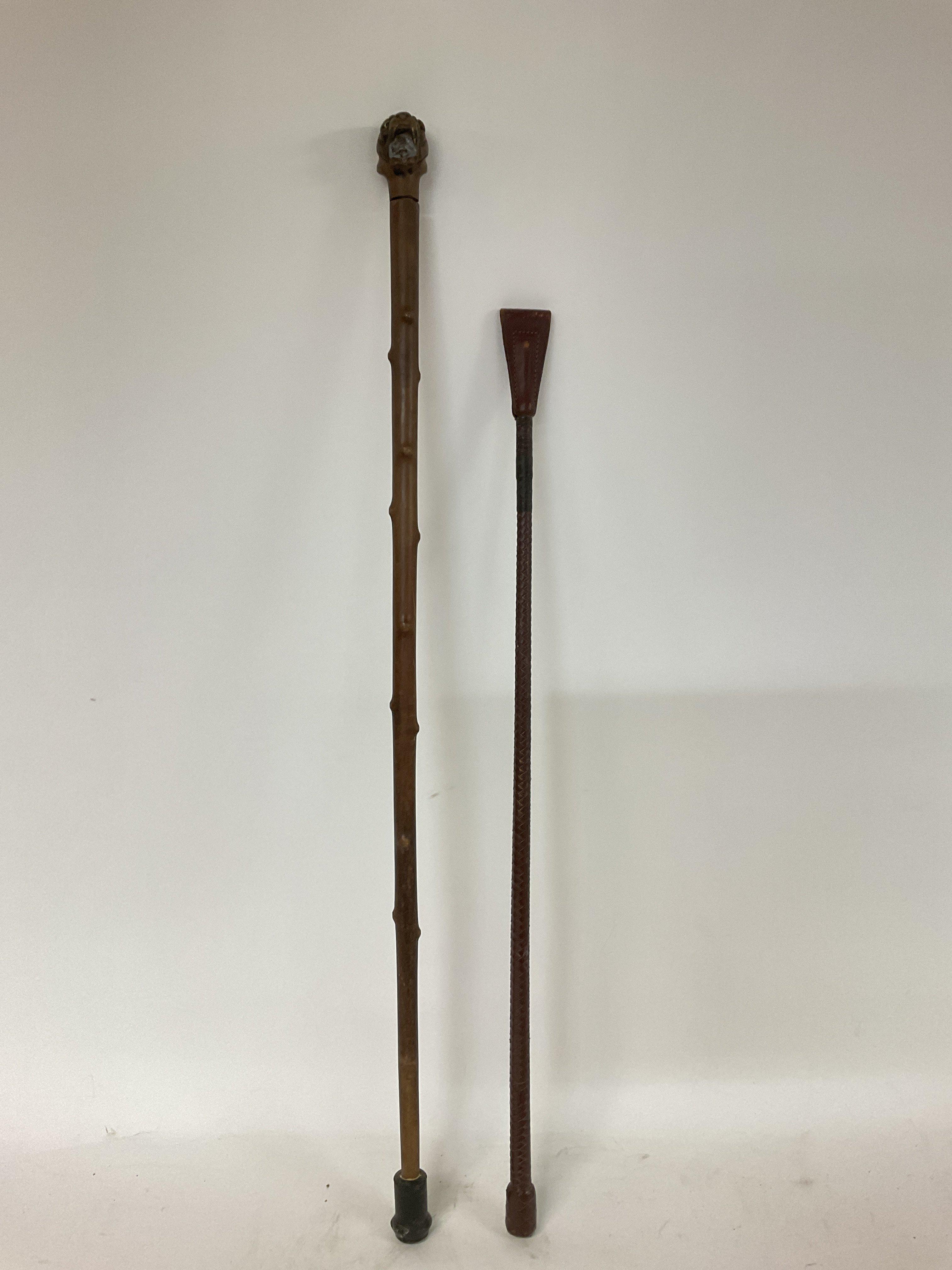 Bulldog cane and riding crop - Image 2 of 3