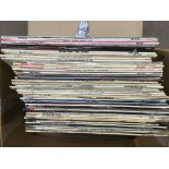 Two boxes of LPs by various artists including Wing