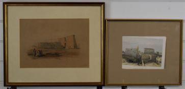 Two David Roberts prints of Egyptian scenes, largest 23 x 33cm