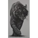 Gary Hodges (b1954) signed limited edition print of a tiger Stealth (201/250), 43 x 25cm